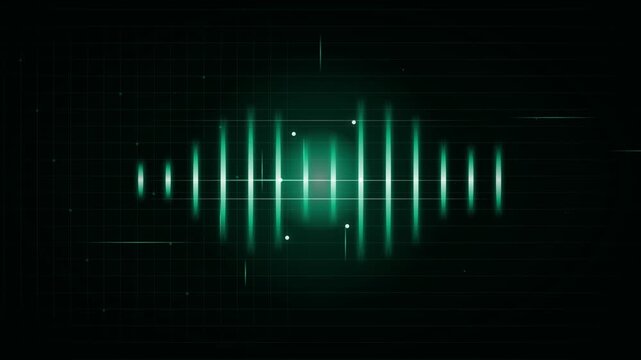 Sound wave visualization showing audio frequency amplitude levels for music production and podcast editing interface