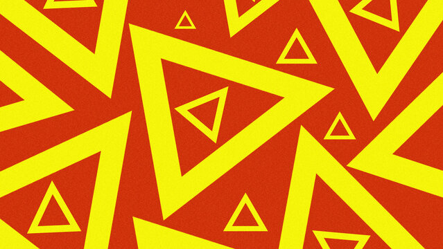 Abstract yellow geometric triangle pattern with grainy texture background for modern cover design.   