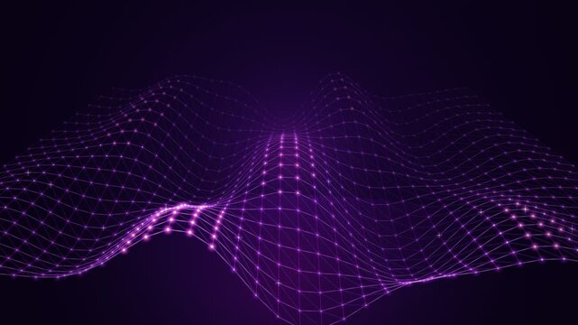 Abstract network connection mesh and nodes background 3d render. 4K 60 FPS