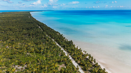 Abemama atoll has a beautiful calm shallow and sheltered lagoon. © gshakwon