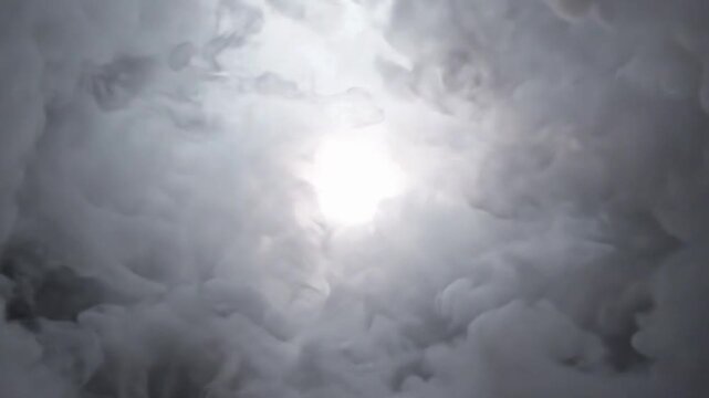 Smoke puff moves toward the camera and creates an effect with a