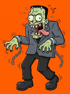 frankenstein cartoon zombie halloween