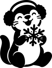 Fototapeta premium animals cartoon mascot collection for Christmas holiday design 