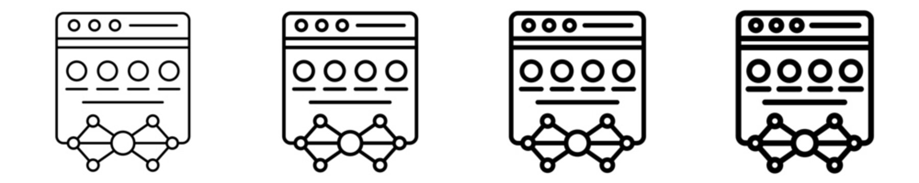 Web Development Network Icon Set Different Style Collection