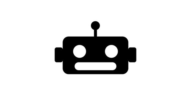 Black robot head icon vector illustration silhouette design isolated on white background