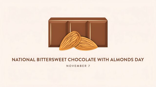 National bittersweet chocolate with almonds day november 7