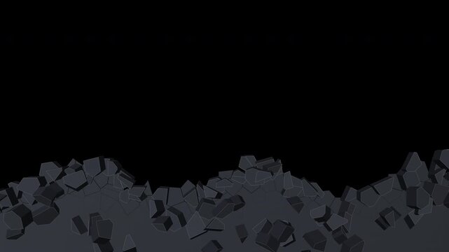 Dark wall crumbling down to reveal bright white background