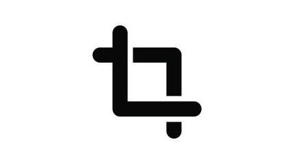 Obraz premium Minimalist crop tool vector icon showing framing lines with rounded edges for image editing