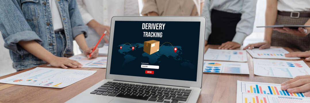 Delivery tracking system for e-commerce and brisk online business to timely goods transportation and delivery