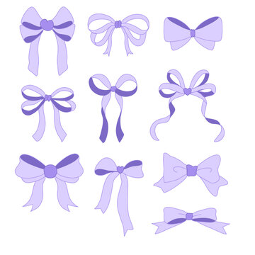 Hand drawn lilac ribbon collection 