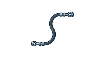 Fototapeta premium Minimalist of Flexible Braided Metal Hose with Threaded End Fittings in Dark Gray and Light Gray