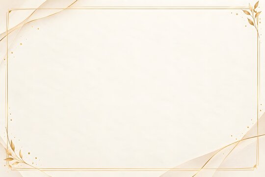 Elegant Ivory Background with Delicate Gold Border and Copy Space