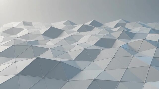 Corporate clean white low poly background loop with smooth movement