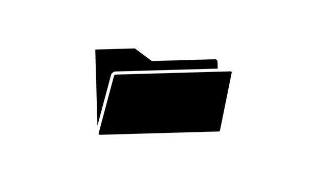 Animated Folder Icon Isolated on White Background.