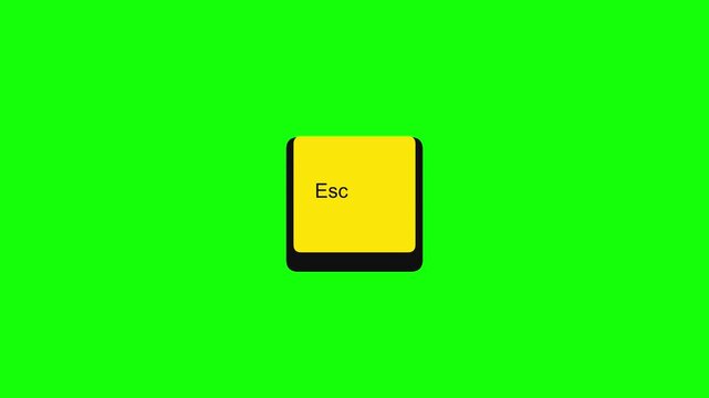 Animated Escape Key Pressing and Releasing on Green Screen