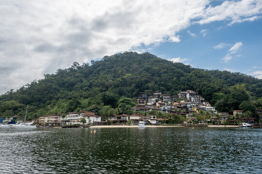 View of hillside homes in Rio de Janeiro, Brazil