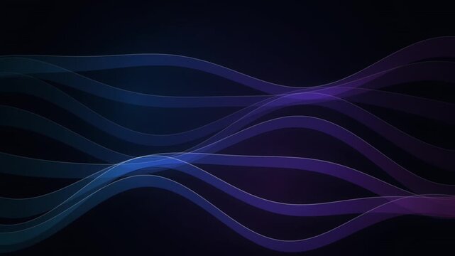 Abstract flowing wave lines animation with gradient blue and purple colors motion clip.