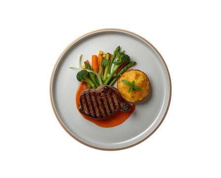 Succulent veal tenderloin served alongside whatever's in season
