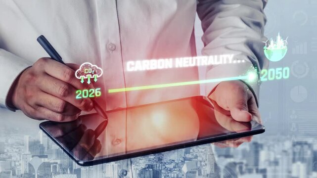 Carbon neutrality timeline illustrates carbon, neutrality, and reduction targets from 2024 to 2050 to support global sustainability and green initiatives Marrow