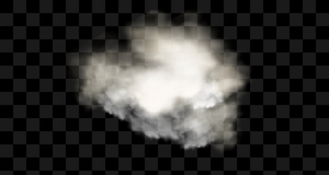 Cloud vapor swirl with soft edges on a transparent background, suitable for designing creative graphics, overlays, and effects in digital art or print projects.