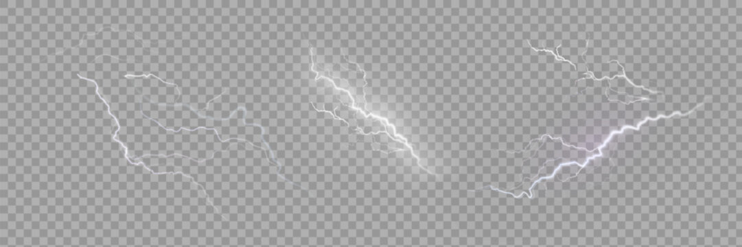 bolts in various dynamic shapes and styles showcasing energy and power, perfect for design elements, backgrounds, and special effects in graphics.