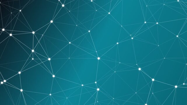 Abstract digital plexus network connection background. Seamless loop animation of glowing dots and lines for futuristic cyber technology concepts.