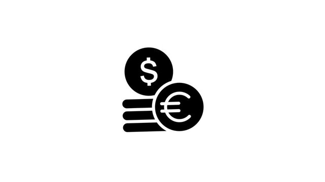 Money Icon Animation on a White Background.