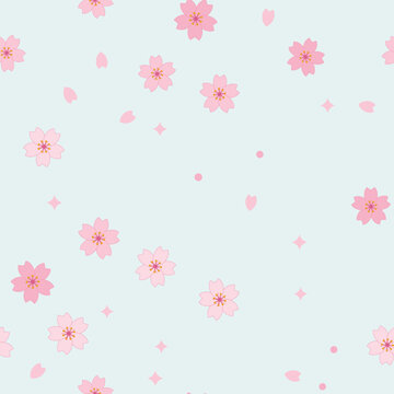 Pink cherry blossom pattern for spring decoration.