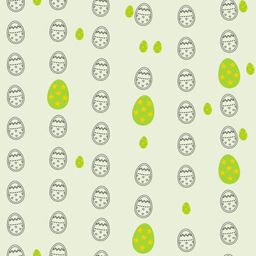 Easter egg pattern with outlines and stars