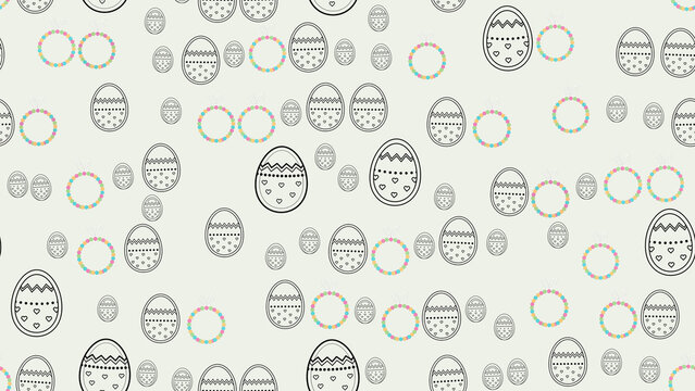 Easter Eggs and Pastel Beaded Circles with Bunny Ears Pattern