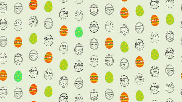 Seamless Pattern of Decorated Easter Eggs