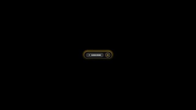 Universal Social Media Subscribe Button with Clicking Bell Animation - Luxury Obsidian & Gold - Transparent 4K ProRes 4444