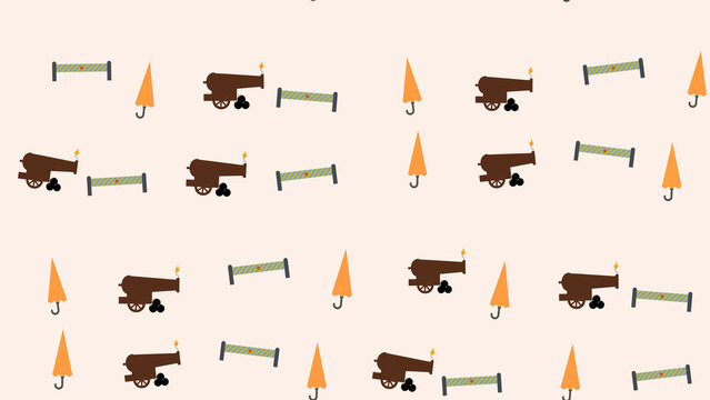 Cannons, Umbrellas, and Barriers Pattern