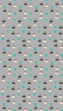 Pattern of toolboxes and buckets with hearts