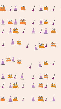 Toolbox, Cone, and Broom Pattern