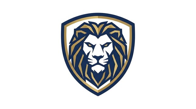 Lion Head Shield Crest Vector Logo Emblem Mascot Graphic Design for Team or Brand Identity