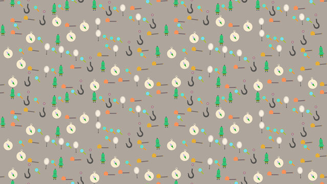 Cartoon icons pattern with pencils, compasses, and magnifying glasses