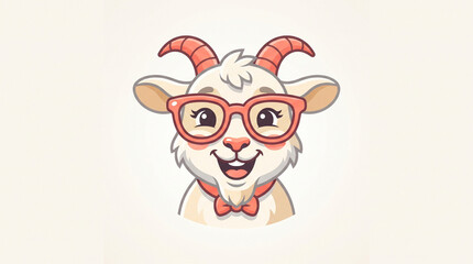 Fototapeta premium Stylish Goat Wearing Fashion Glasses – Fun Farm Animal Portrait