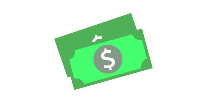 Green dollar bill design element on background vector illustration for financial marketing and banking web banners.