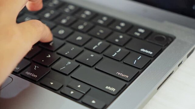 Typing on Computer Keyboard and Pressing Enter Key
