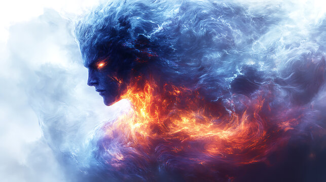 Detailed illustration of the magical energy flow within a resurrected elemental creature against a white background 