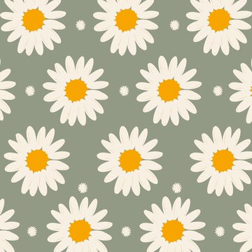 Minimal Seamless Floral Pattern Background
