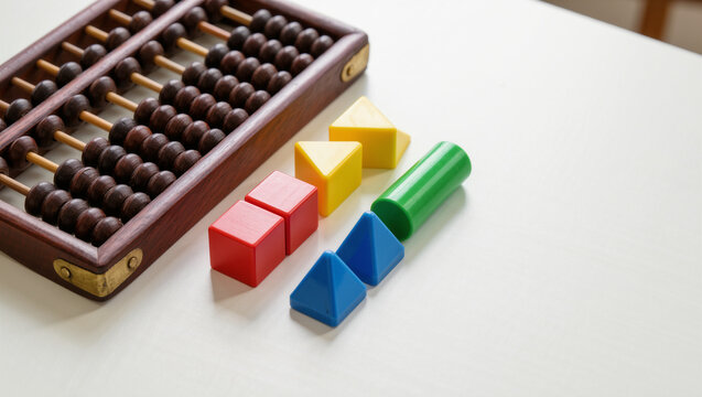 Abacus and Wooden Counting Blocks
