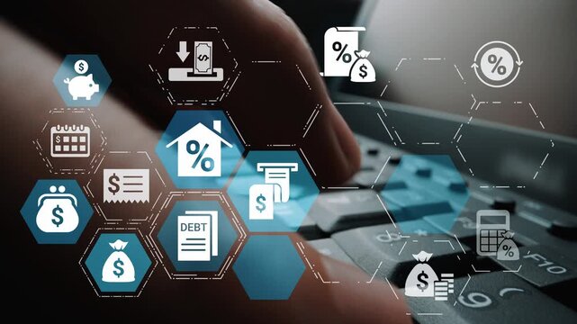 Personal finance with savings, investment and budgeting icons showing money management, financial planning and personal economic strategy. Funnel