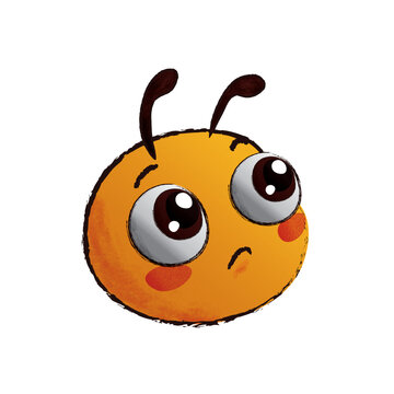 Cute honey bee face vector illustration cartoon character design