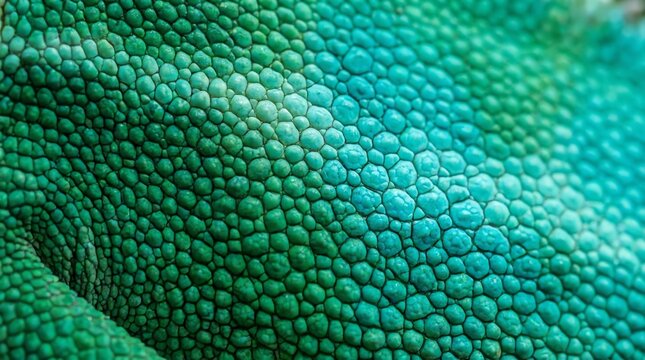Reptile Skin Texture Macro of Green Scales