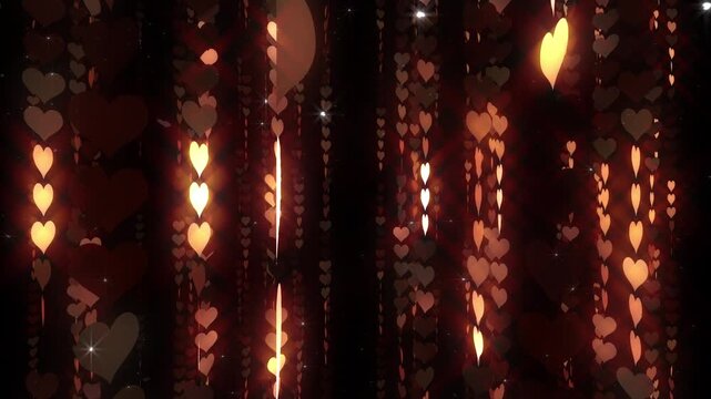 Heart Dot Line illumination Neon Light space abstract loop background