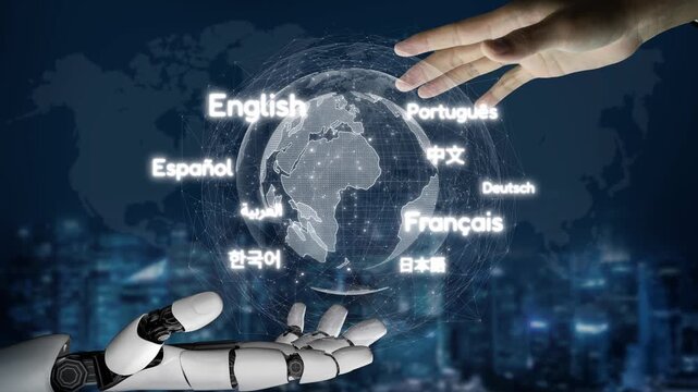 Global communication with multiple languages, digital translation tools, multilingual technology, cross-cultural communication, and virtual language learning environments. Muxer