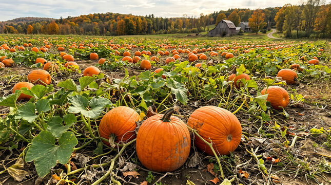pumpkin patch in autumn