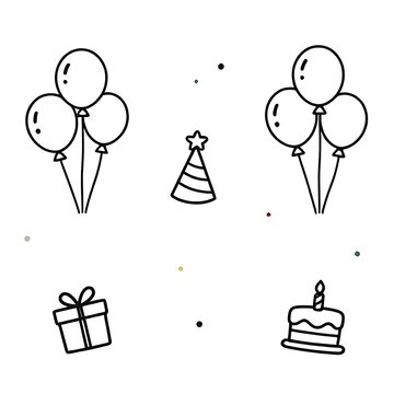 set of birthday icons